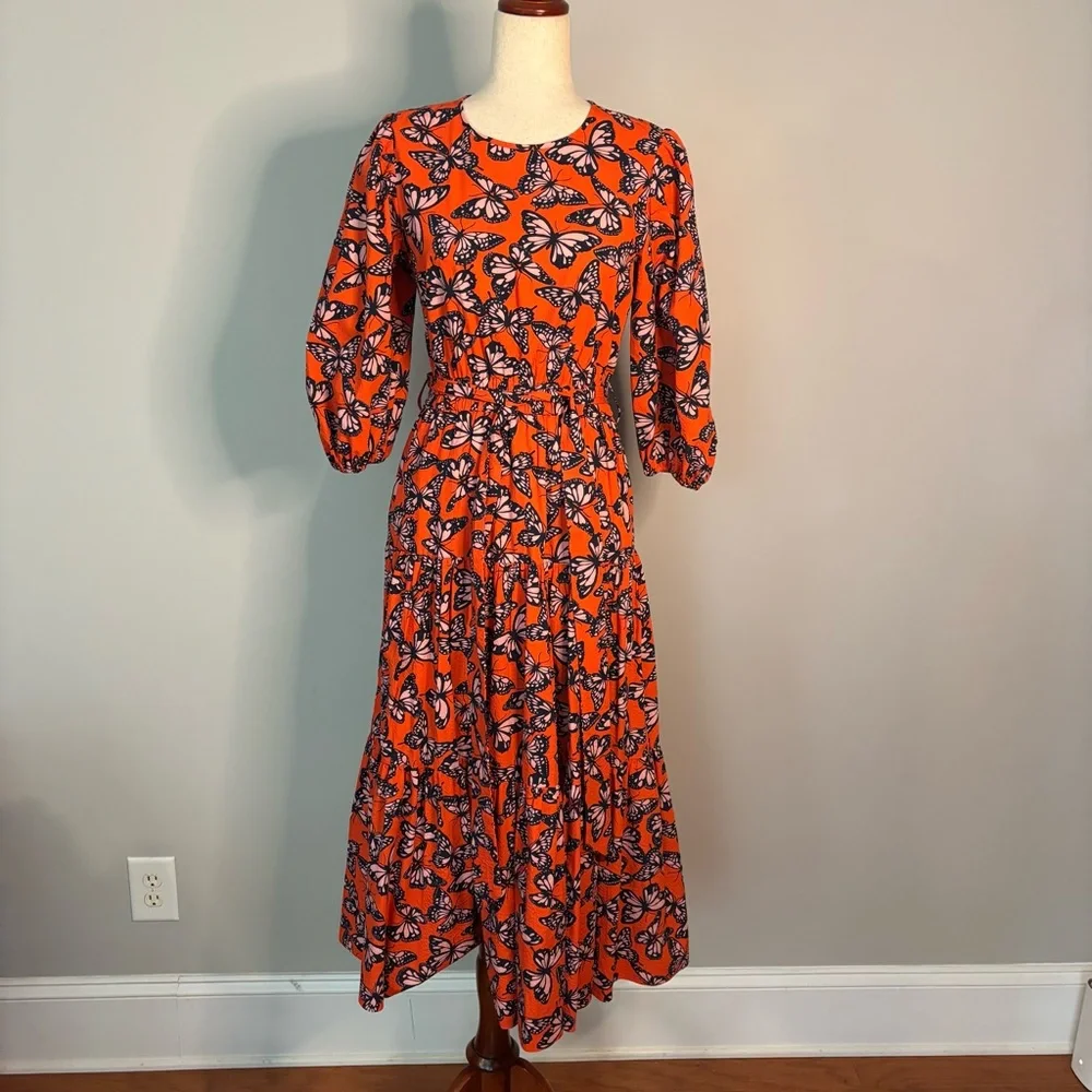 Kate Spad Kate Spade Spring Flight Seersucker Midi Dress small